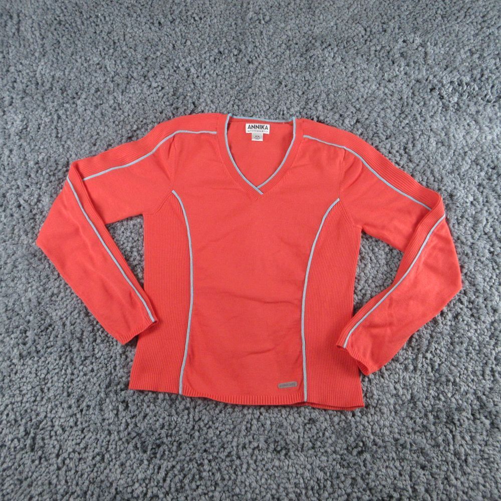 Annika Cutter Buck Sweater Womens Medium Pink Orange Blend Long Sleeve Pullover